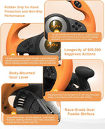 Playstation Smart&Games PXN V3 Pro Games Steering Wheel | (Black - Orange)