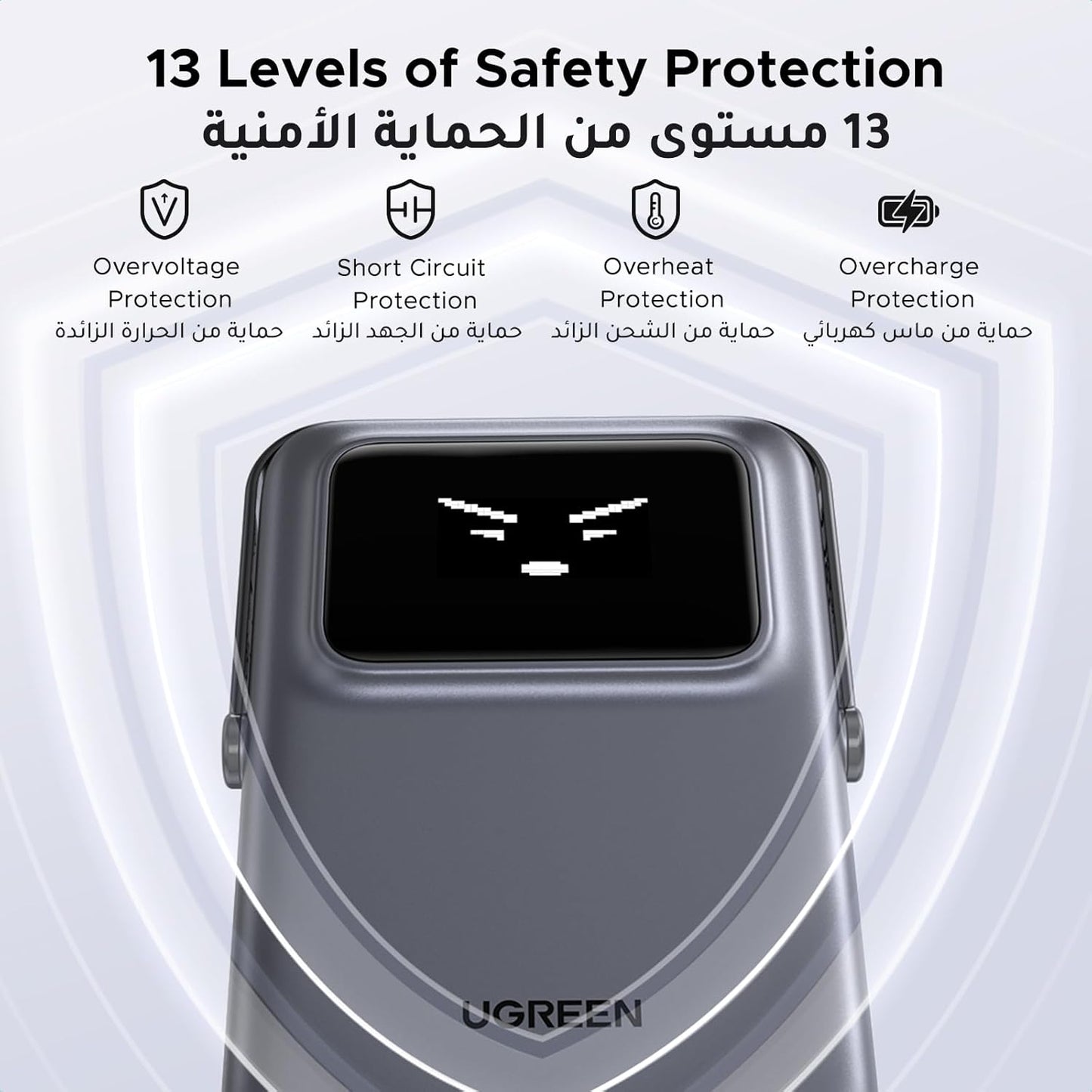 UGREEN Uno Magnetic Wireless Power Bank 10000mAh - Grey / PB764 -45329 متجر نصر