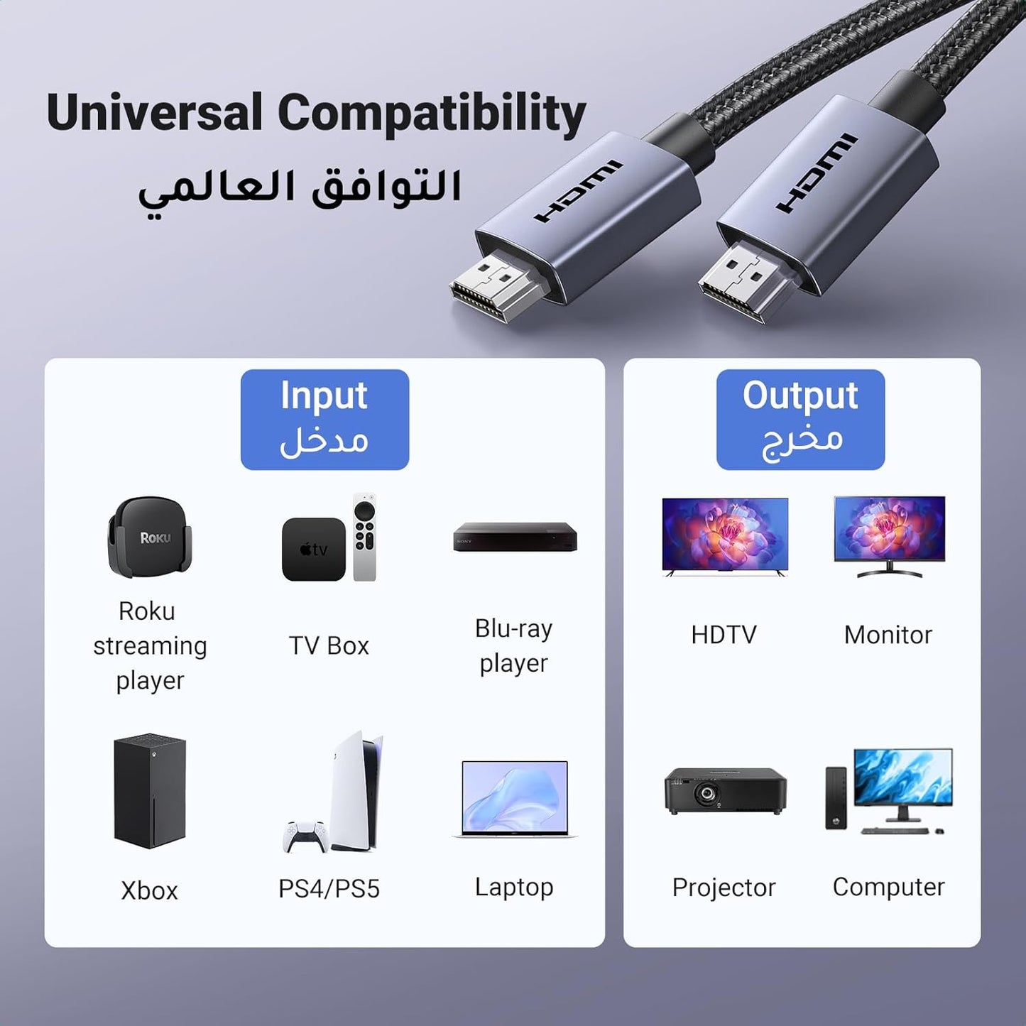 UGREEN HDMI Cable 4K@60Hz / HD153 - متجر نصر