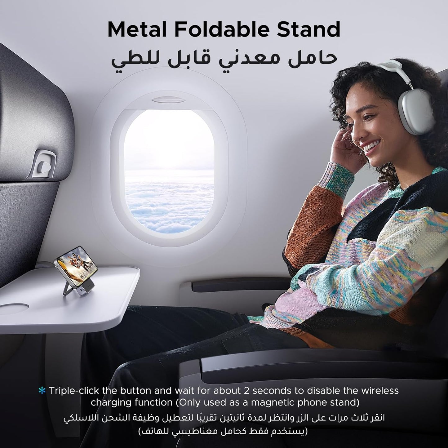 UGREEN Uno Magnetic Wireless Power Bank 10000mAh - Grey / PB764 -45329 متجر نصر