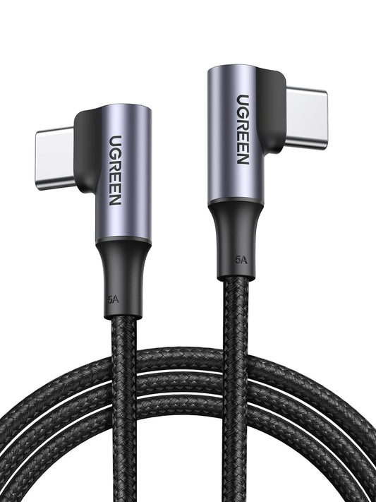 Ugreen Right Angle USB-C 2.0 Male To Angled USB-C 2.0 Male 5A Data Cable 1M - 2M / 70696/70698