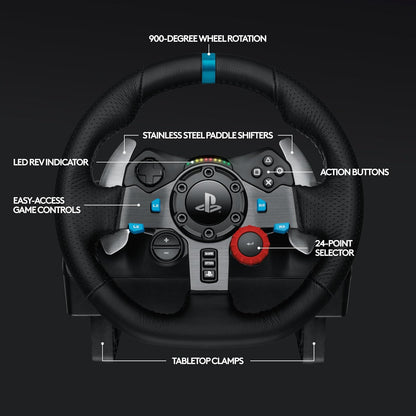 Logitech G29 Driving Force Racing Wheel and Floor Pedals for PlayStation and Pc متجر نصر