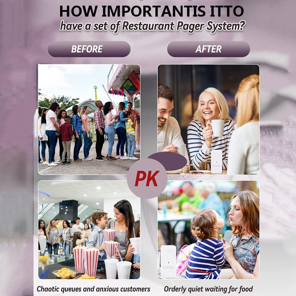 Wireless Vibration Calling System for Restaurant & Café 300m | 20 Pager متجر نصر