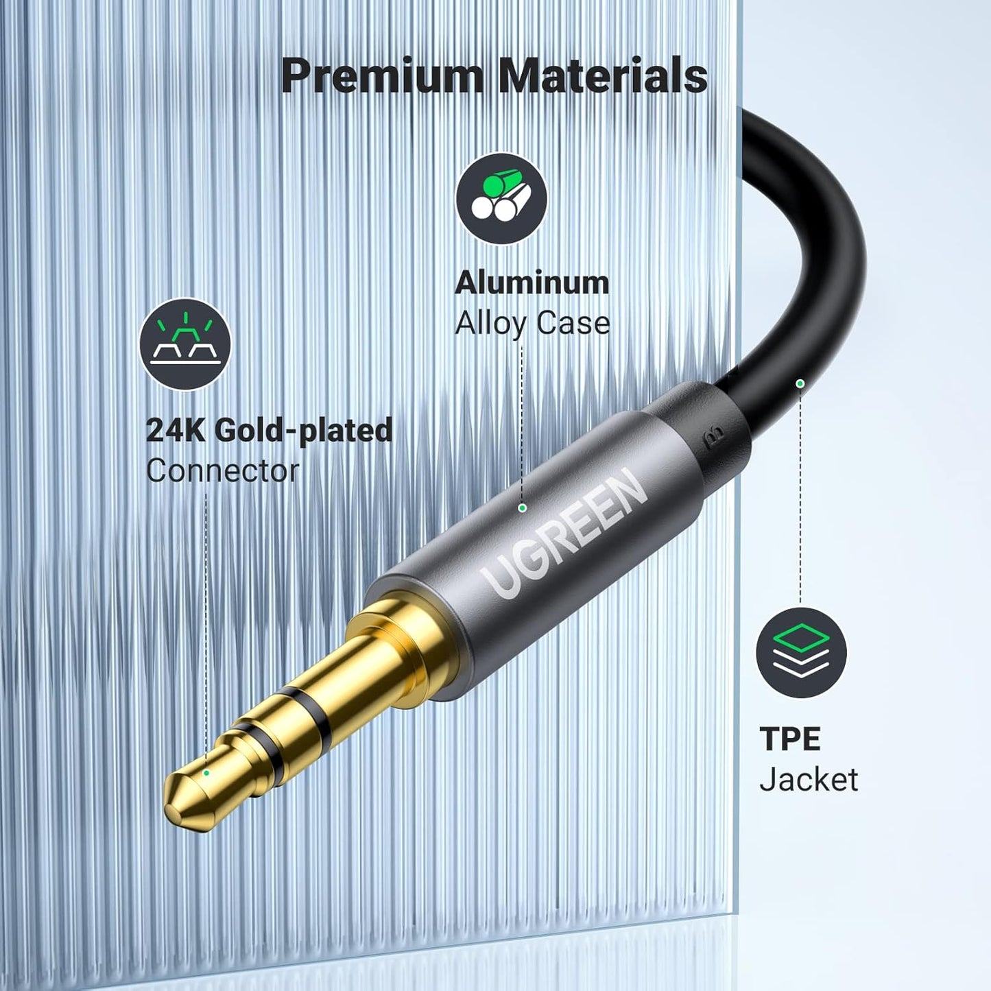 Ugreen Cable 3.5 mm Mini Jack (male) / 3.5 mm Mini Jack (female) Black / AV118 متجر نصر
