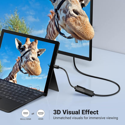 UGREEN Micro HDMI Male to HDMI Female Adapter Cable 22cm (Black) / 20134 متجر نصر