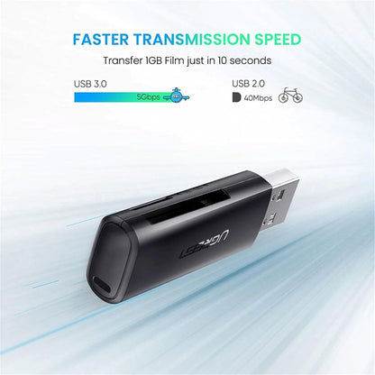 Ugreen USB 3.0 Multifunction Card Reader (MicroSD / SD Memory Card) /60722 متجر نصر