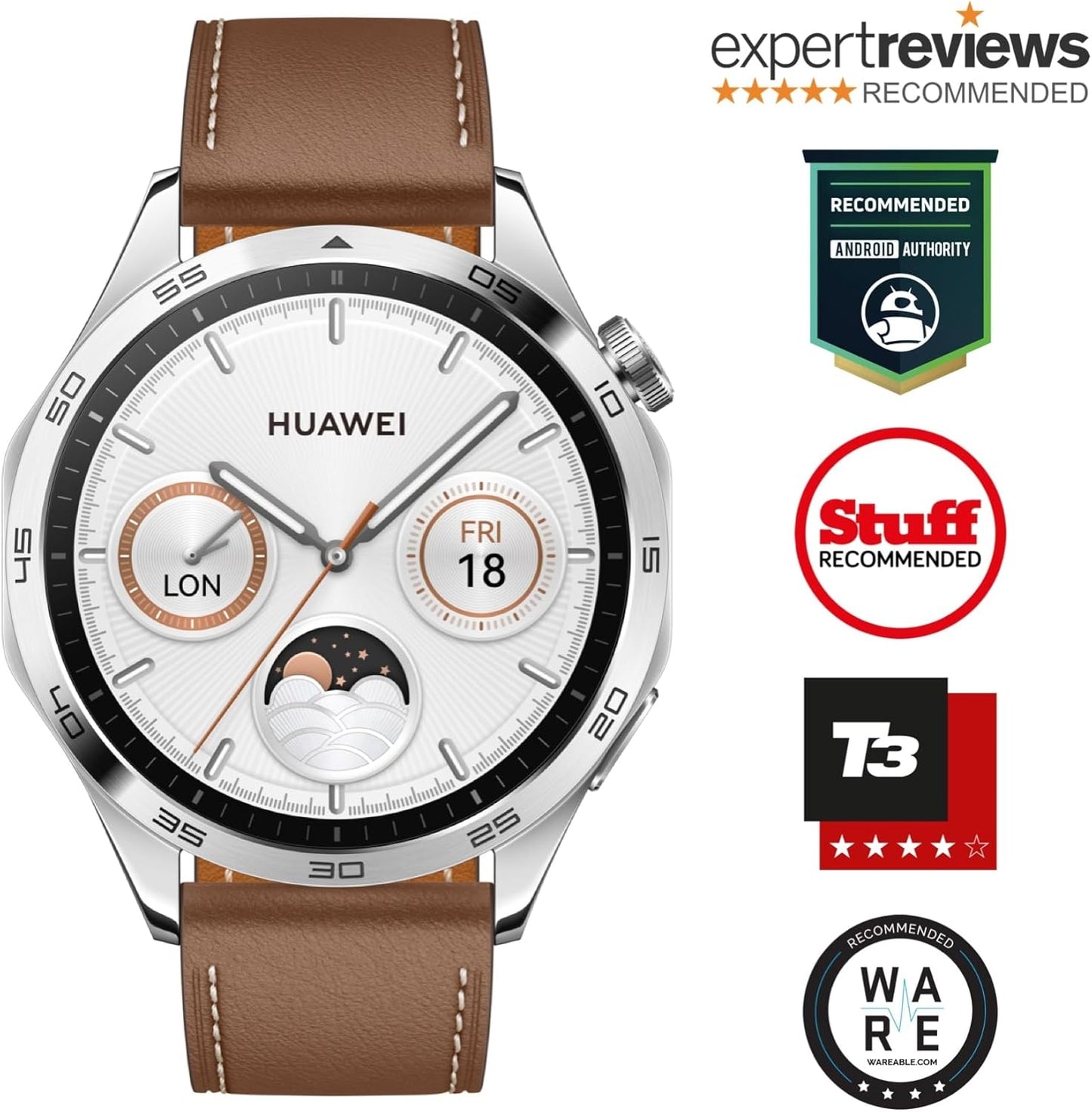 Huawei GT4 Smart Watch (Leather Strap ) With Gift Honor Choice Earbuds X5 -F