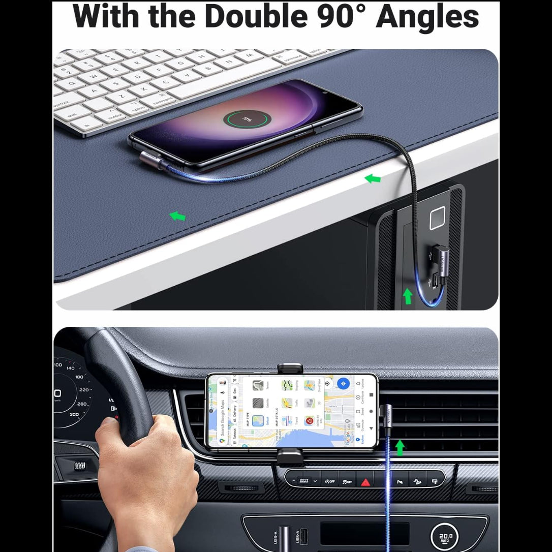 UGREEN Angled USB-C Male To Angled USB 2.0 A Male 3A Data Cable(90°Angle)/US176 متجر نصر