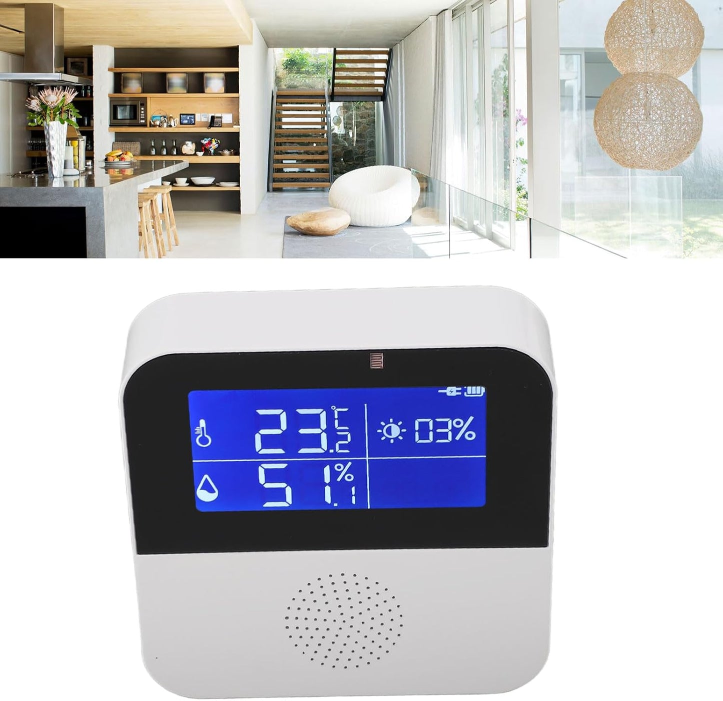 Tuya Smart Thermometer with 2.9 Inch LCD Display Real Time Monitoring for Home Humidity Gauge