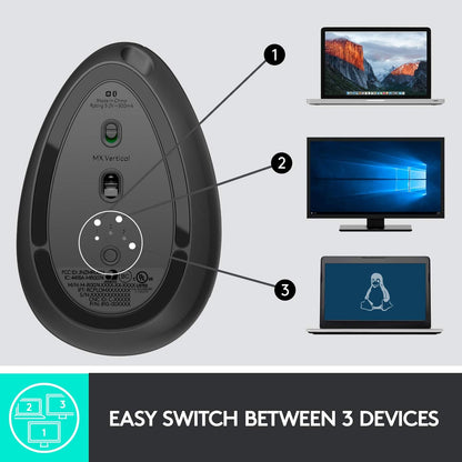 Logitech MX Vertical Ergonomic Wireless Mouse -Black متجر نصر