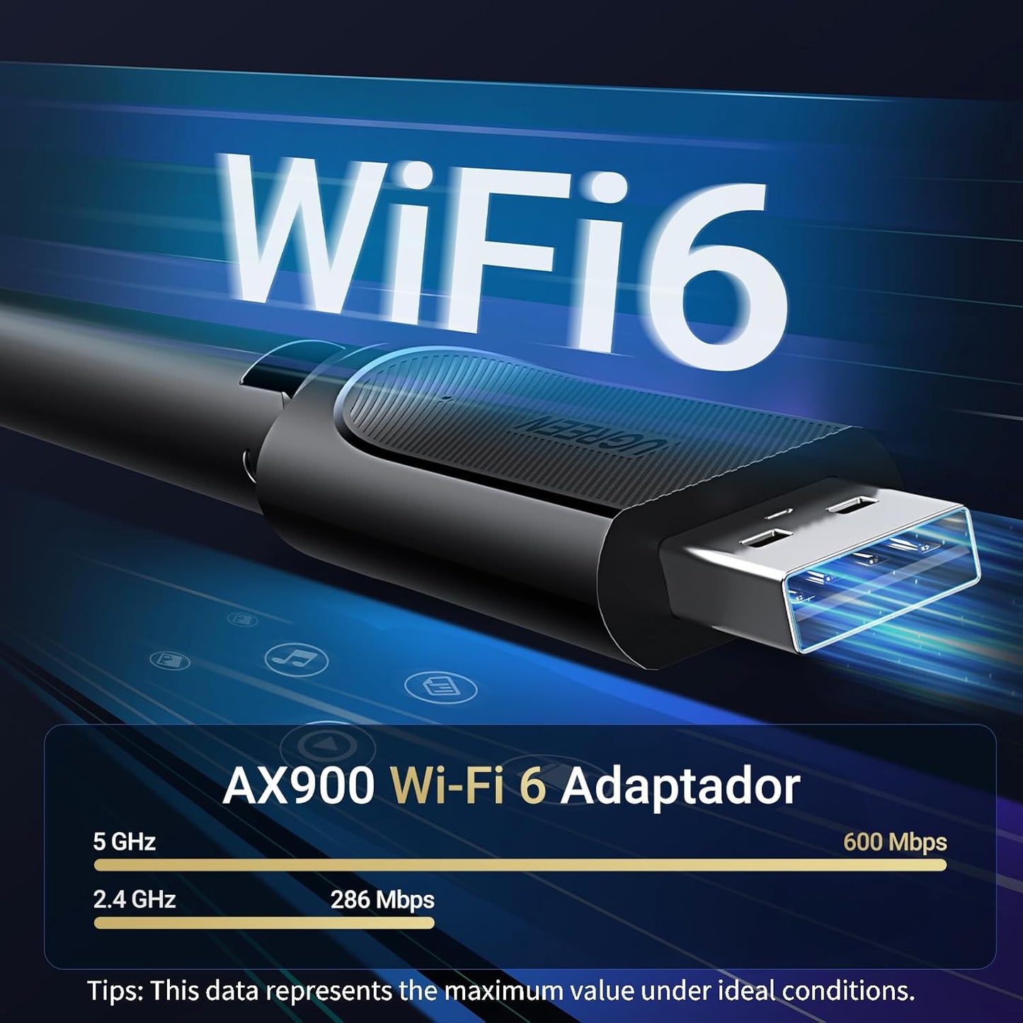 UGREEN AX900 USB High-Gain Dual Band Wi-Fi Adapter | 35265 - CM763 - متجر نصر