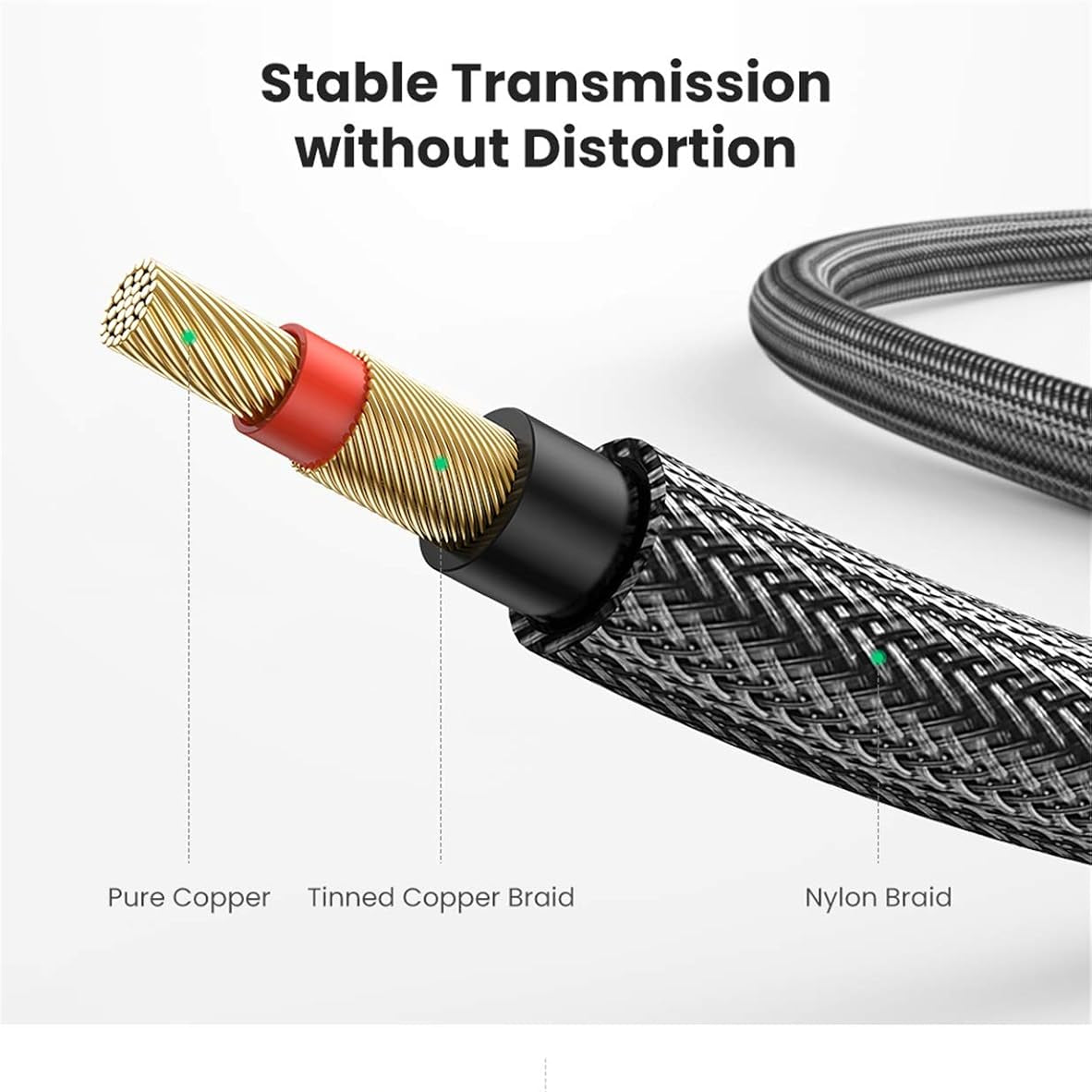 UGREEN 6.5MM Male to Male Stereo Auxiliary Aux Audio Cable / AV128 متجر نصر