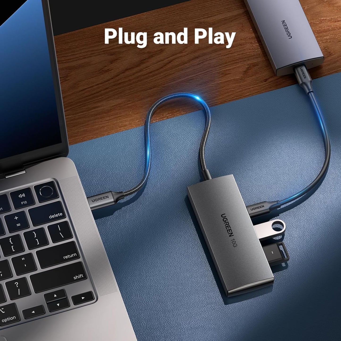 UGREEN USB-C to 2× USB-A 3.2+2×USB-C Adapter Hub Up to 10Gpbs / 30758