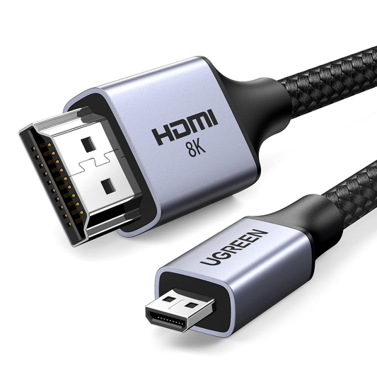 UGREEN 8K Micro HDMI to HDMI braided Cable / HD164 1 Meter #15516