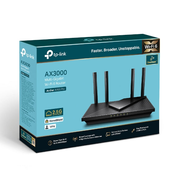 Archer AX55 Pro / AX3000 Multi-Gigabit Wi-Fi 6 Router with 2.5G Port - متجر نصر