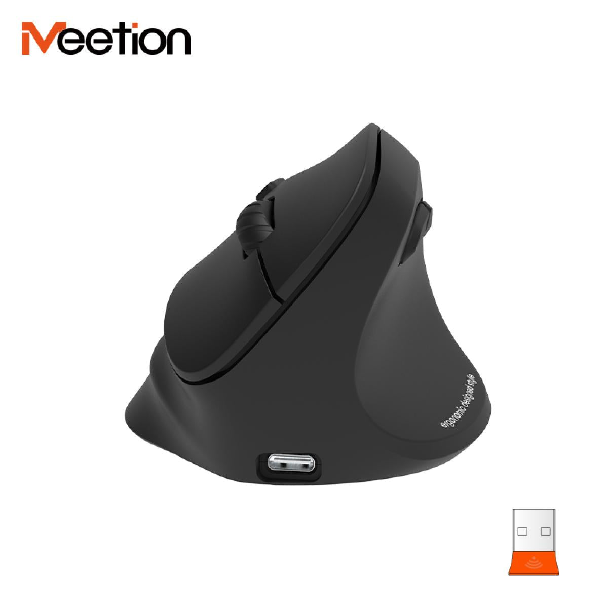 Meetion BTM010R Right-Handed Ergonomic Wireless Vertical Mouse -Black متجر نصر