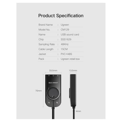 UGREEN USB External Stereo Sound Adapter CM129 متجر نصر