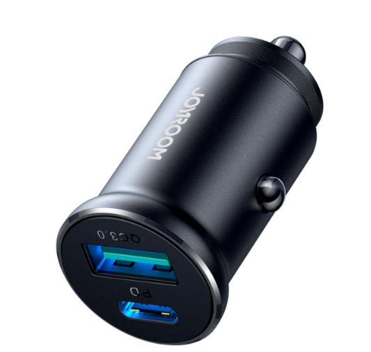 JoyRoom 30W usb A + usb C mini Metal Car Charger JR-CCN05 متجر نصر