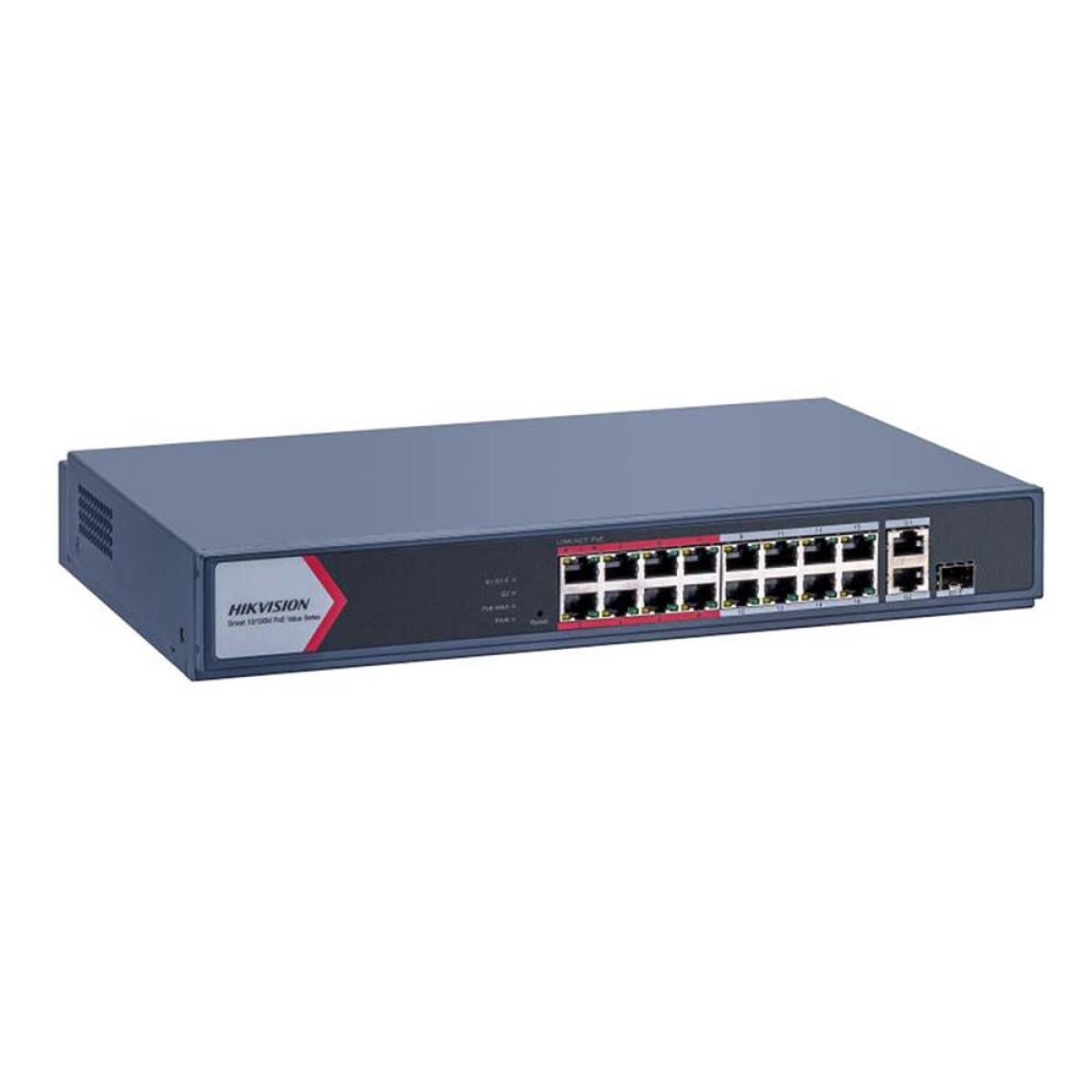 HIKVISION DS-3E1318P-EI/M 16 Port Fast Ethernet Smart POE Switch - متجر نصر