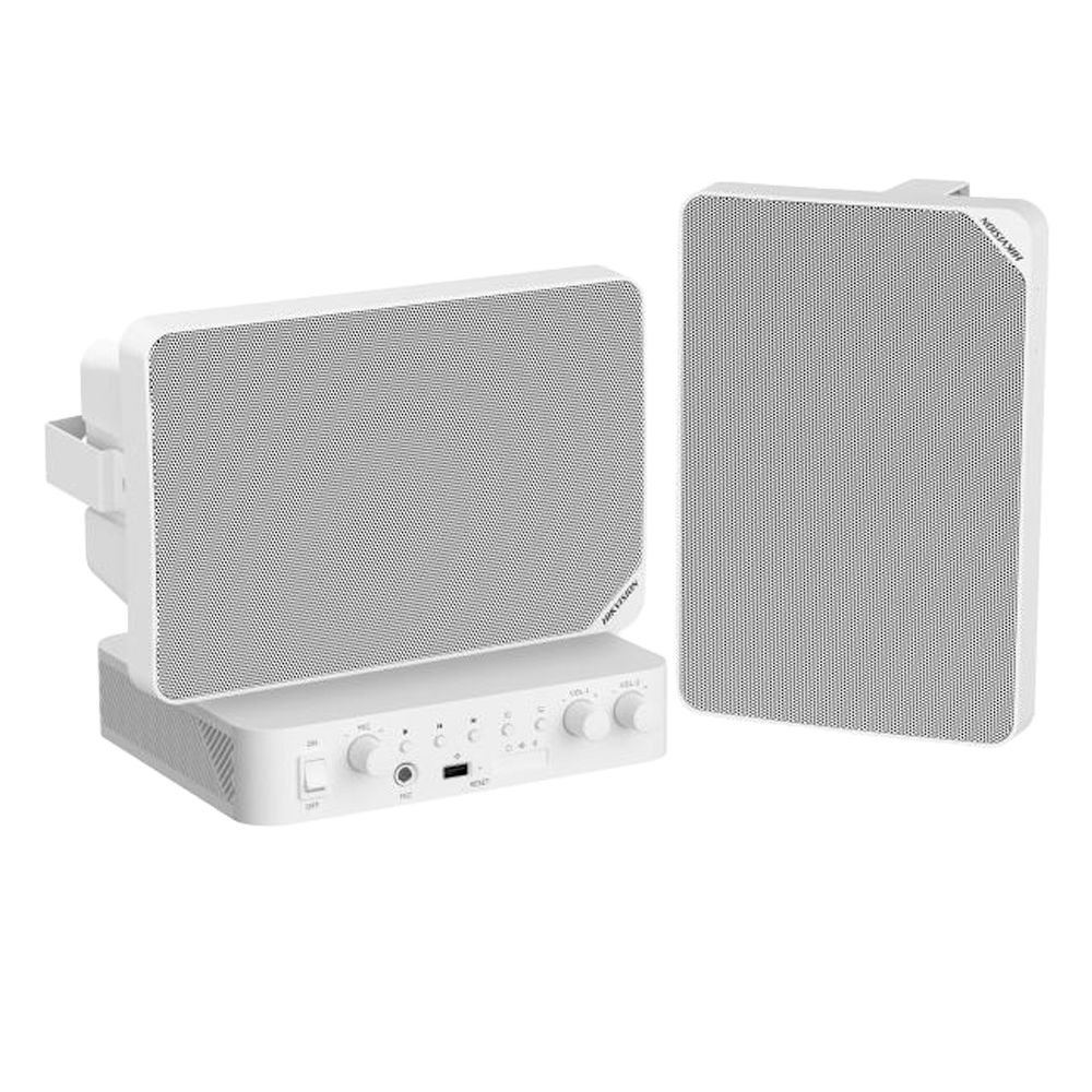 Hikvision Analog Audio Kit 60W Amplifier with 2x 20W Cabinet Speakers | DS-QAE0KA60120-2 - متجر نصر