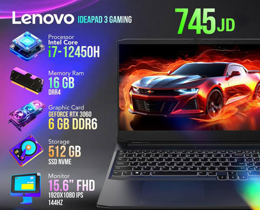 Lenovo IdeaPad Gaming 3 Core i7 12th RTX 3060 + 120Hz