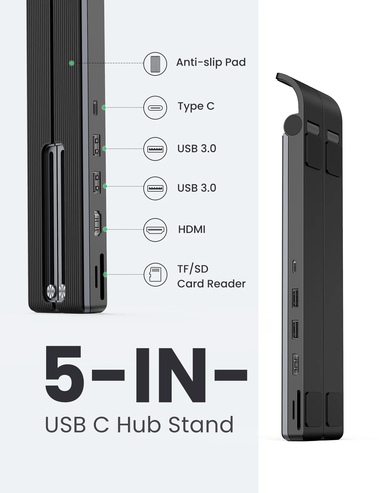 UGREEN USB-C to 2*USB3.0+HDMI+SD+TF Card Reader Docking Station /80551