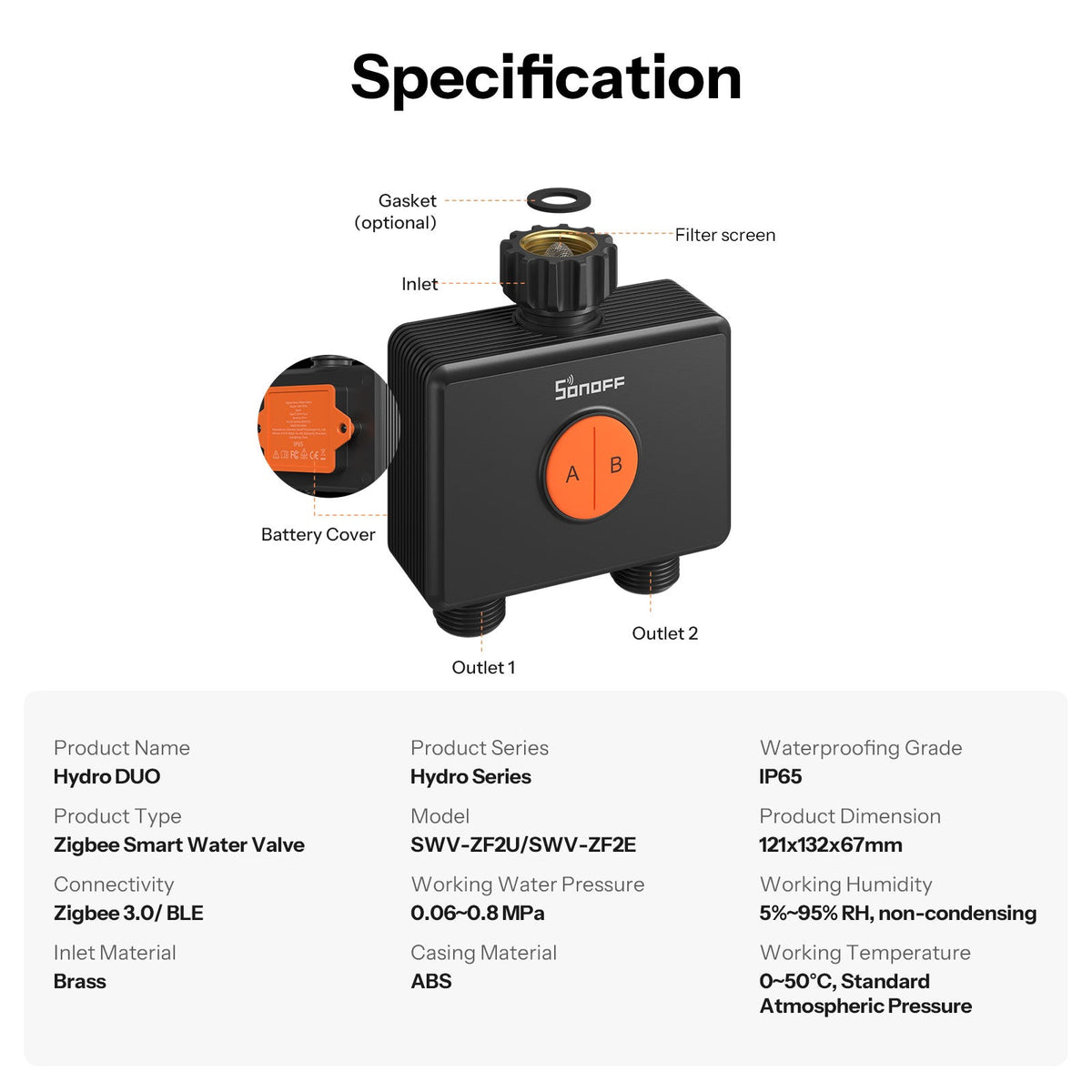 Sonoff-C Hydro ONE / Hydro DUO Zigbee Smart Water Valve with Flow Meter | SWV-ZFE - متجر نصر