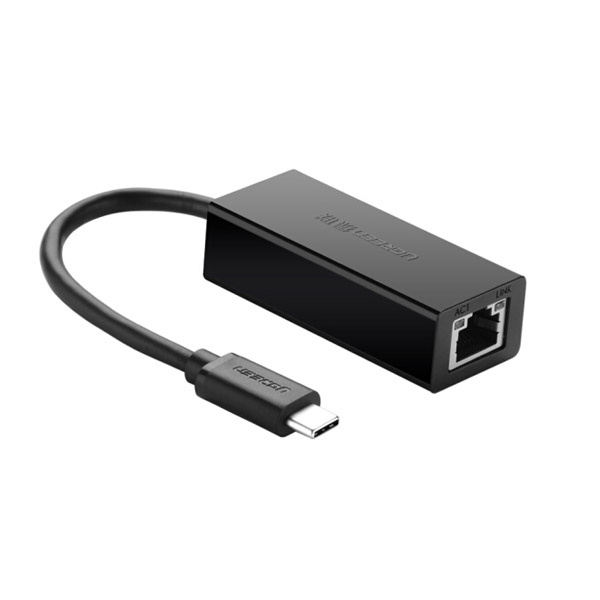 UGREEN USB 2.0 Type-C to 10/100/1000Mbps Ethernet Adapter, Black /30287