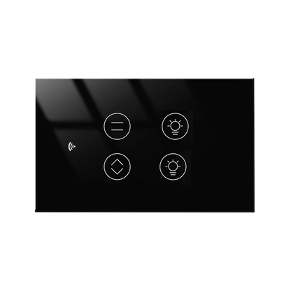 Tuya Smart Switch Light (1/2 Gang) + Curtain | (Black /White) | (US/MK) | 1 Curtain + 2 Light Switch 252550 #Black