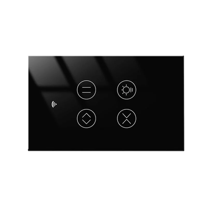 Tuya Smart Switch Light (1/2 Gang) + Curtain | (Black /White) | (US/MK) | 1 Curtain + 1 Light Switch 252550 #Black