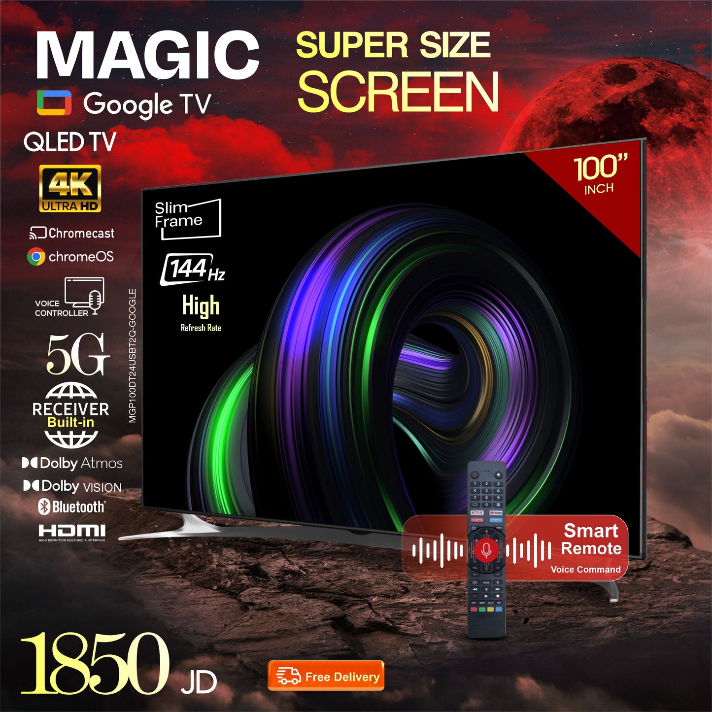 Magic 100" Smart Screen / 4K / Dolby Sound /QLED