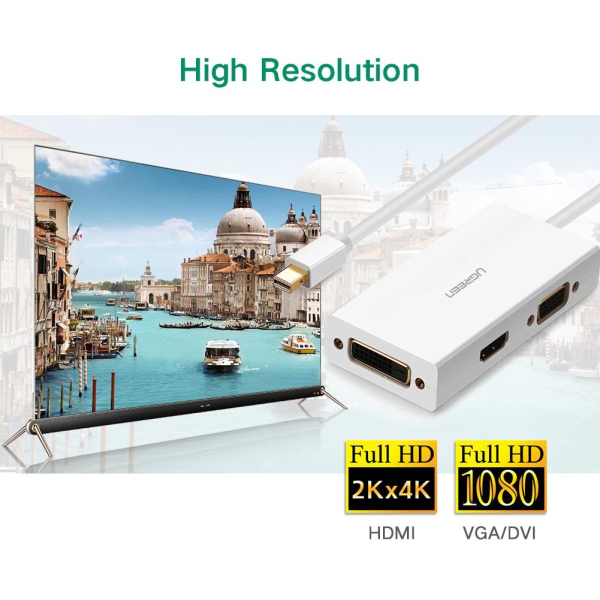 UGREEN USB Type C to HDMI + VGA Converter (White) / 30843