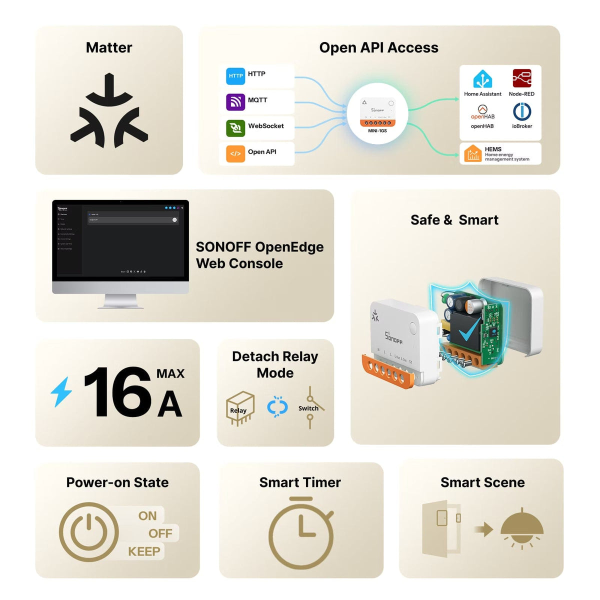 Sonoff-C MINI Matter Wi-Fi Smart Switch (ONE 1-Gang / DUO 2-Gang) | MINI-1GS - متجر نصر