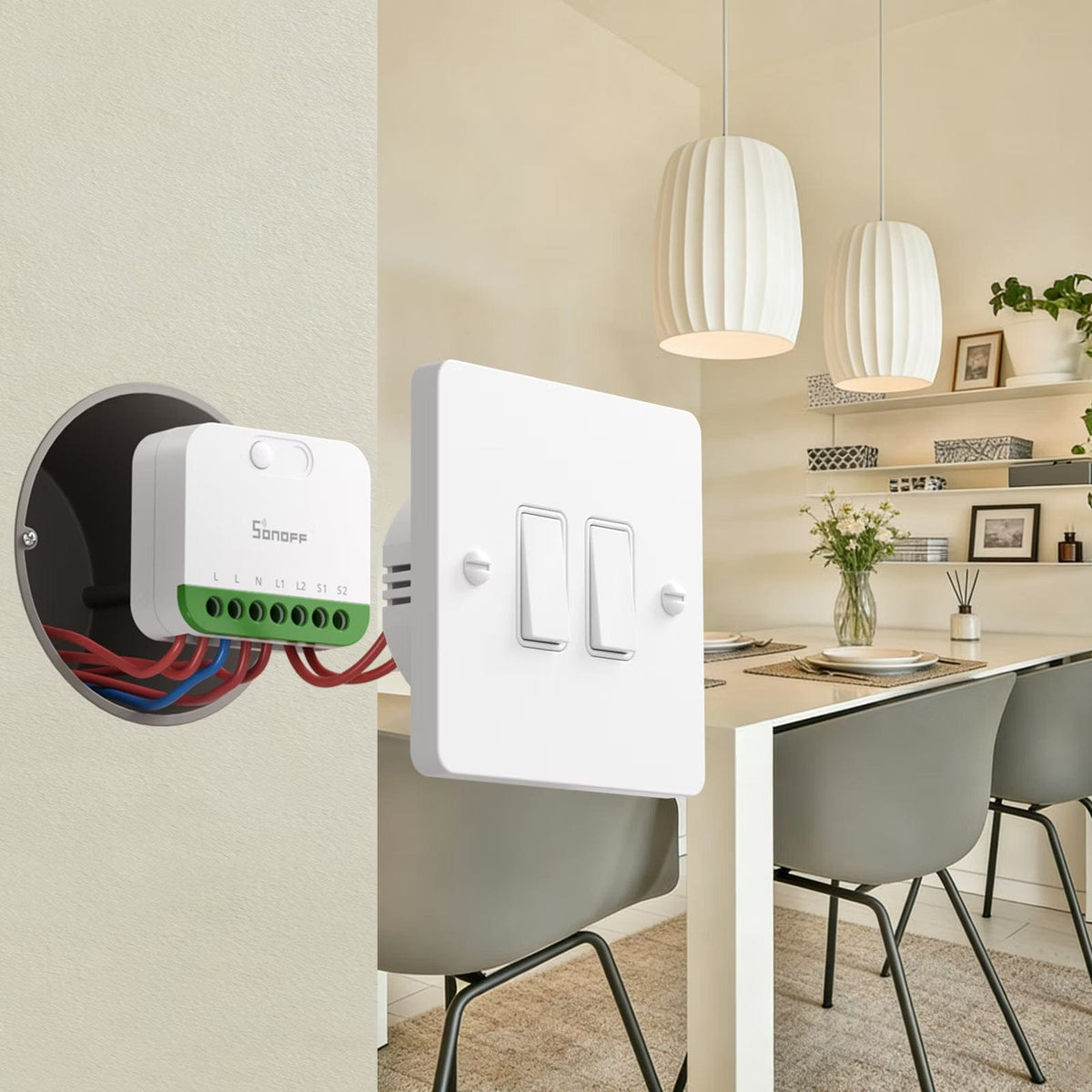 Sonoff-C MINI Matter Wi-Fi Smart Switch (ONE 1-Gang / DUO 2-Gang) | MINI-1GS - متجر نصر