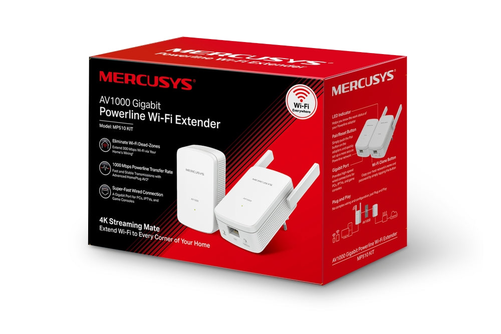 Mercusys AV1000 Gigabit Powerline WiFi Kit / MP510 KIT