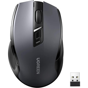 UGREEN Ergonomic Wireless Mouse 2.4G 4000DPI Silence Design |Multicolor| MU006 Black (AA alkaline battery not included) #90545