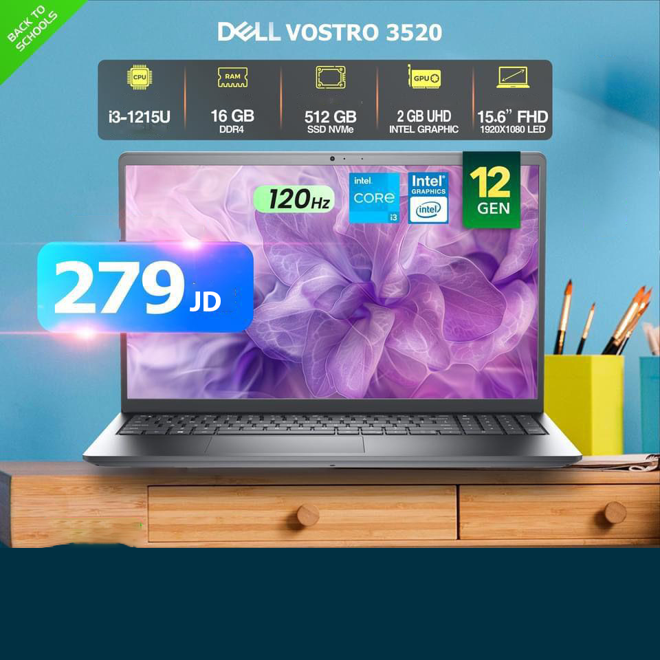 Dell Vostro 3520 Core i3 12h + 512 SSD 16GB 120Hz