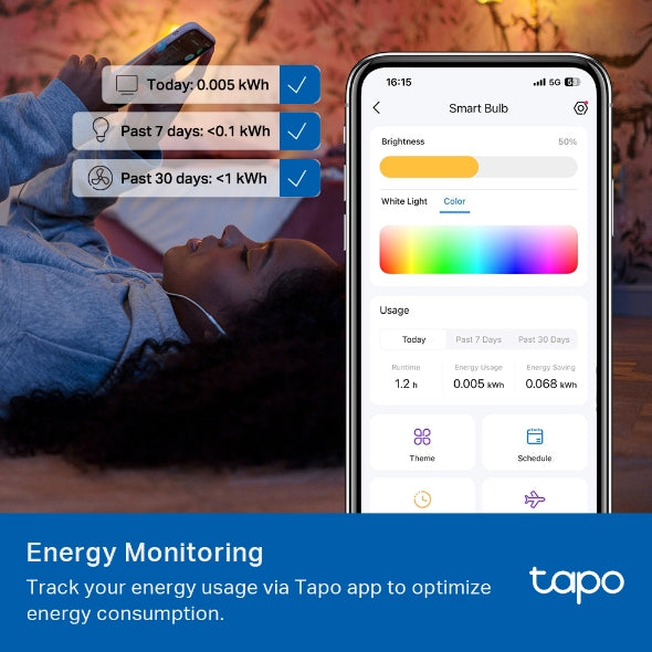 Tapo Smart WiFi Light Bulb, Multicolor 75w / L535E