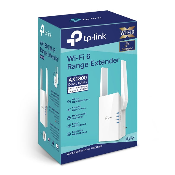 TP-Link AX1800 Wi-Fi Wall Plugged Range Extender / RE605X