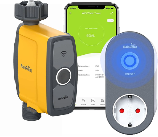 RainPoint WiFi Water Timer Kit (Valve + Smart Plug (EU) Socket) متجر نصر