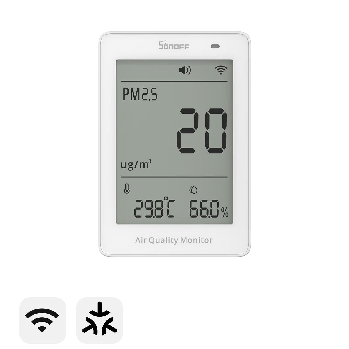 Sonoff-C AirGuard Wi-Fi Air Quality Monitor (PM2.5/PM10 or CO2) Matter | SAWF-07P - متجر نصر