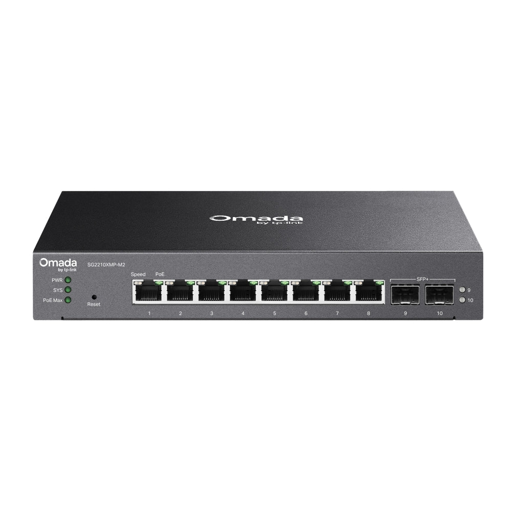 TP-Link® Omada 8-Port 2.5G Smart PoE Switch with 8-Port PoE+ and 2× 10G SFP+, 160W | SG2210XMP-M2 - متجر نصر