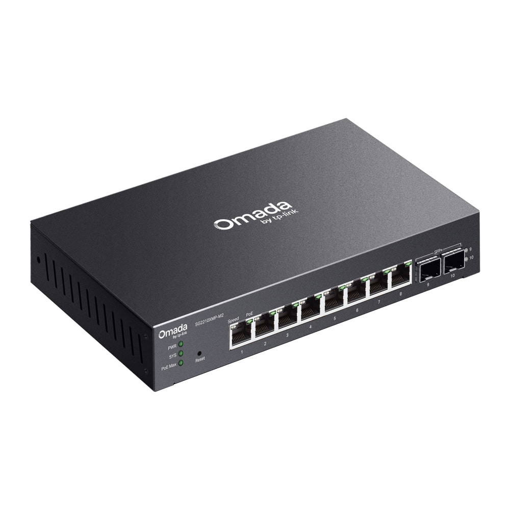 TP-Link® Omada 8-Port 2.5G Smart PoE Switch with 8-Port PoE+ and 2× 10G SFP+, 160W | SG2210XMP-M2 - متجر نصر