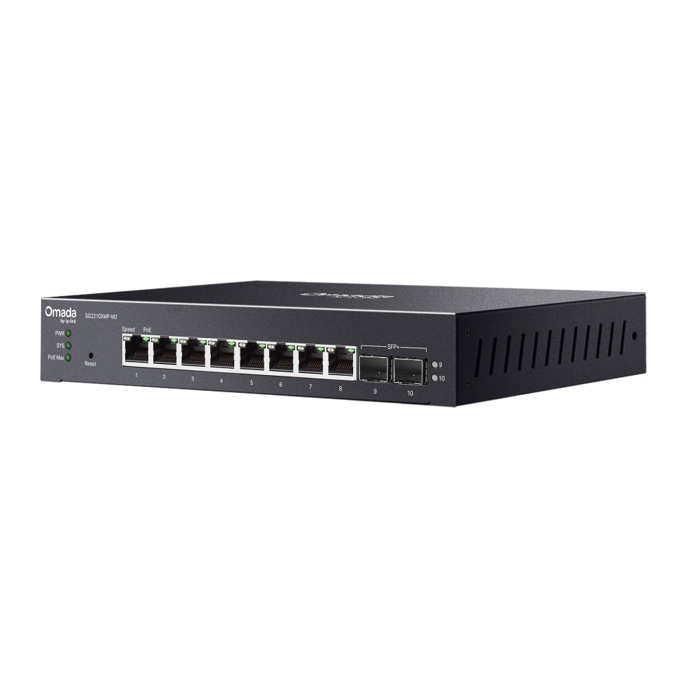 TP-Link® Omada 8-Port 2.5G Smart PoE Switch with 8-Port PoE+ and 2× 10G SFP+, 160W | SG2210XMP-M2 - متجر نصر
