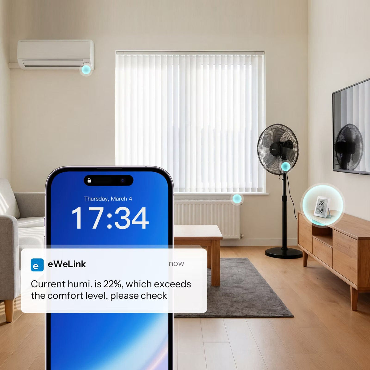 Sonoff-C AirGuard TH Zigbee Temperature & Humidity Sensor with 3.6" LCD | SNZB-02DR2 - متجر نصر