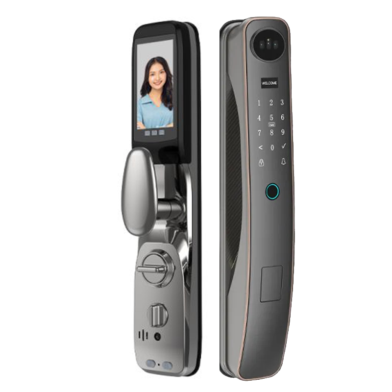 Smart Door Lock 3D-Face Recognition | Surveillance| Video Call | Self Open | Waterproof | SE44x - متجر نصر