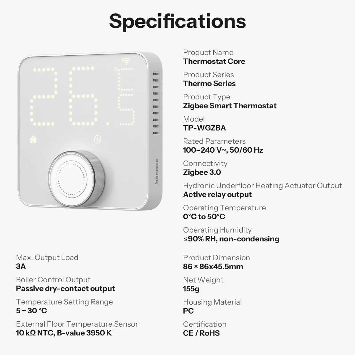Sonoff-C Thermostat Core Zigbee Smart Thermostat | TP-WGZBA - متجر نصر