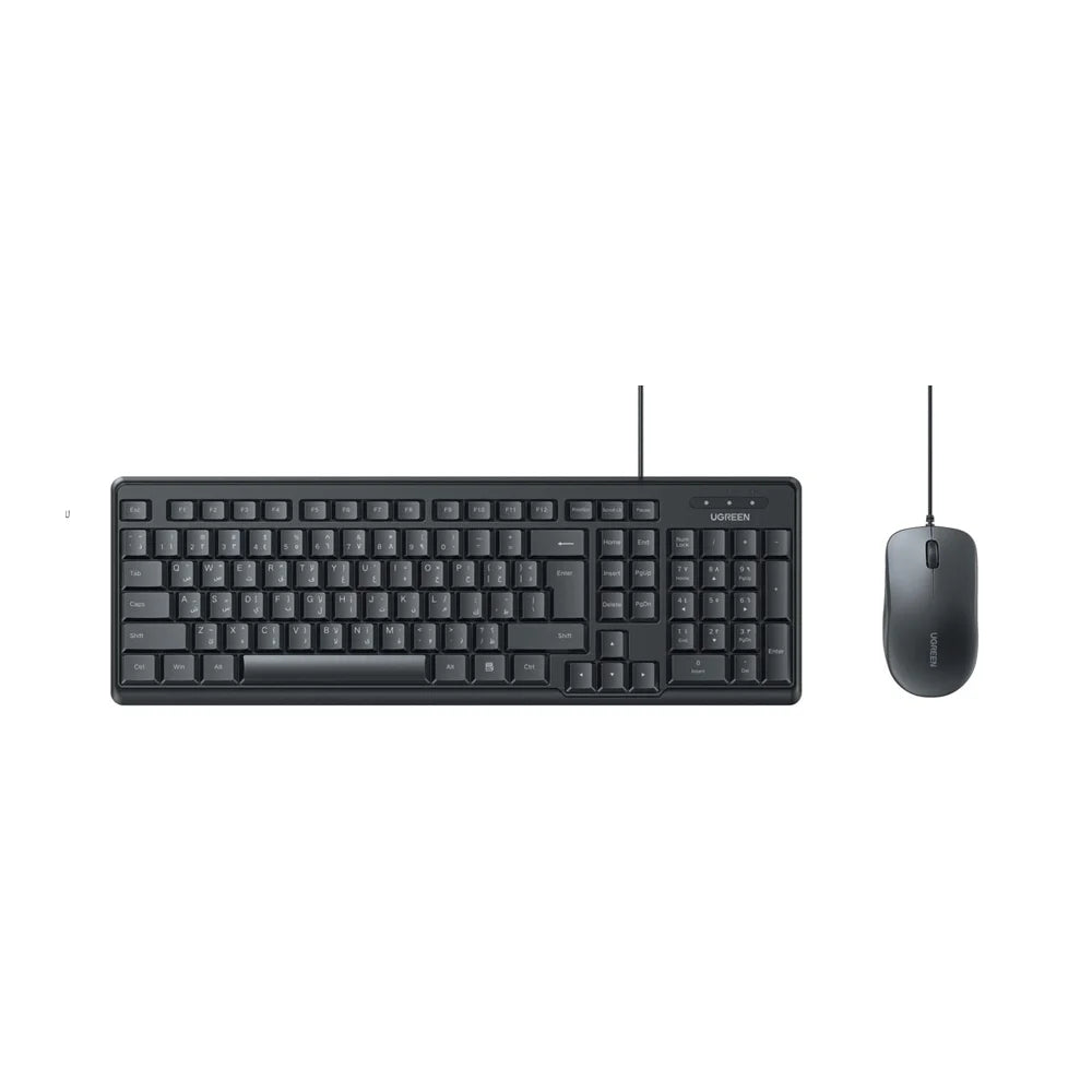 UGREEN Wired Silent Keyboard & Mouse Combo, US/AR Layout - Black / (65777) MK331 متجر نصر