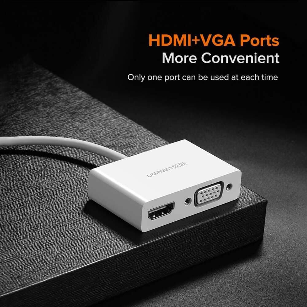 UGREEN USB Type C to HDMI + VGA Converter (White) / 30843