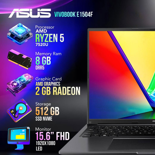 Asus VivoBook Ryzen 5 8GB 512SSD